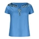 thumbnail image 5 of Tops de manga corta con estampado de estilo étnico Retro de ocio con cuello en V para mujer Fridja  hjk3542, 5 of 5