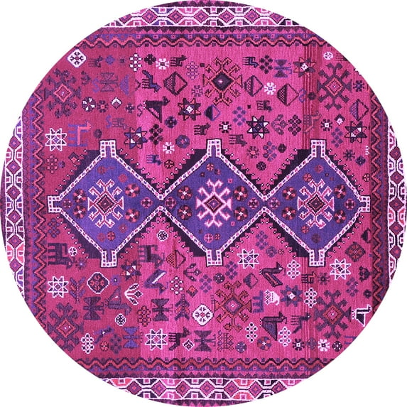 Ahgly Company Indoor Round Persian Purple Traditional Area Rugs, 3' Round