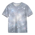 thumbnail image 5 of LEKWK Girls Galaxy T-Shirt Starry Sky Nebula Print Crew Neck Tee Soft Novelty Space Graphic Summer School Casual Outfits, 5 of 9