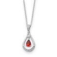 thumbnail image 1 of Sterling Silver Jan. CZ Stone Never Forget Tear 18in Birthstone Necklace 18 Inch, 1 of 3