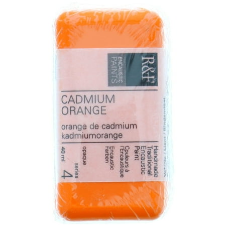 UPC: 0836943000445 | R&F Handmade Paints Encaustic Paint Cake  40ml  Cadmium Orange