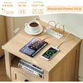 thumbnail image 6 of Farmhouse Night Stand with Charging Station, 2 Drawers End Table Dresser for Bedroom, Bed Side Table with Open Shelf, Bedside Cabinet for Living Room, Closet - Natural, 6 of 6