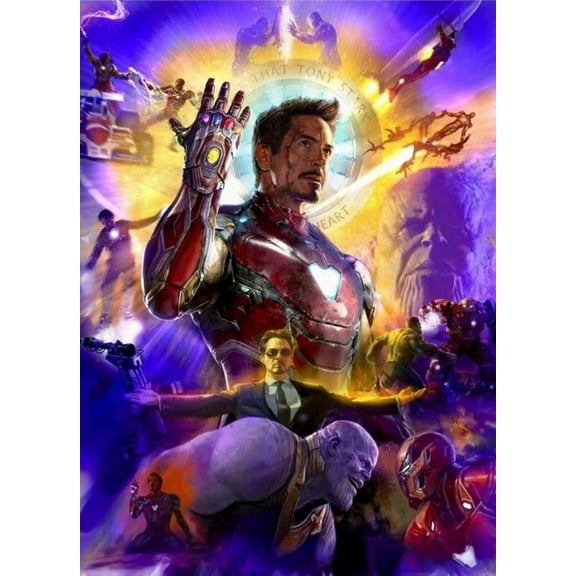 Iron Man Diamond Art Painting Kits, Diamond Art, Full Drill 5d Diamond Dots Kits Gem Art for Adults Wall Home Decor(12"x16")