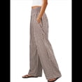 thumbnail image 3 of Pantalones Palazzo de Cuadros para Mujer, Pantalones de Pijama de Cintura Alta y Pierna , Pantalones Casuales Bonitos con Bolsillos Marrón L, 3 of 9