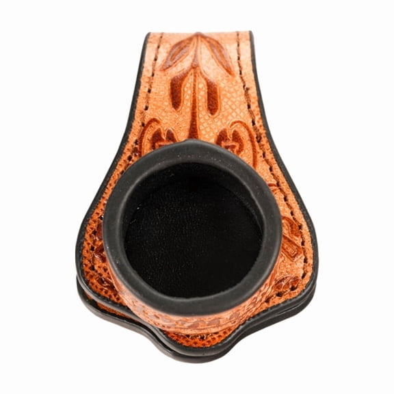 KONLLEN Billiard Chalk Holder with Round Leather Engraved Magnetic Support for Pool Cue Snooker Silent Billiard Accessories