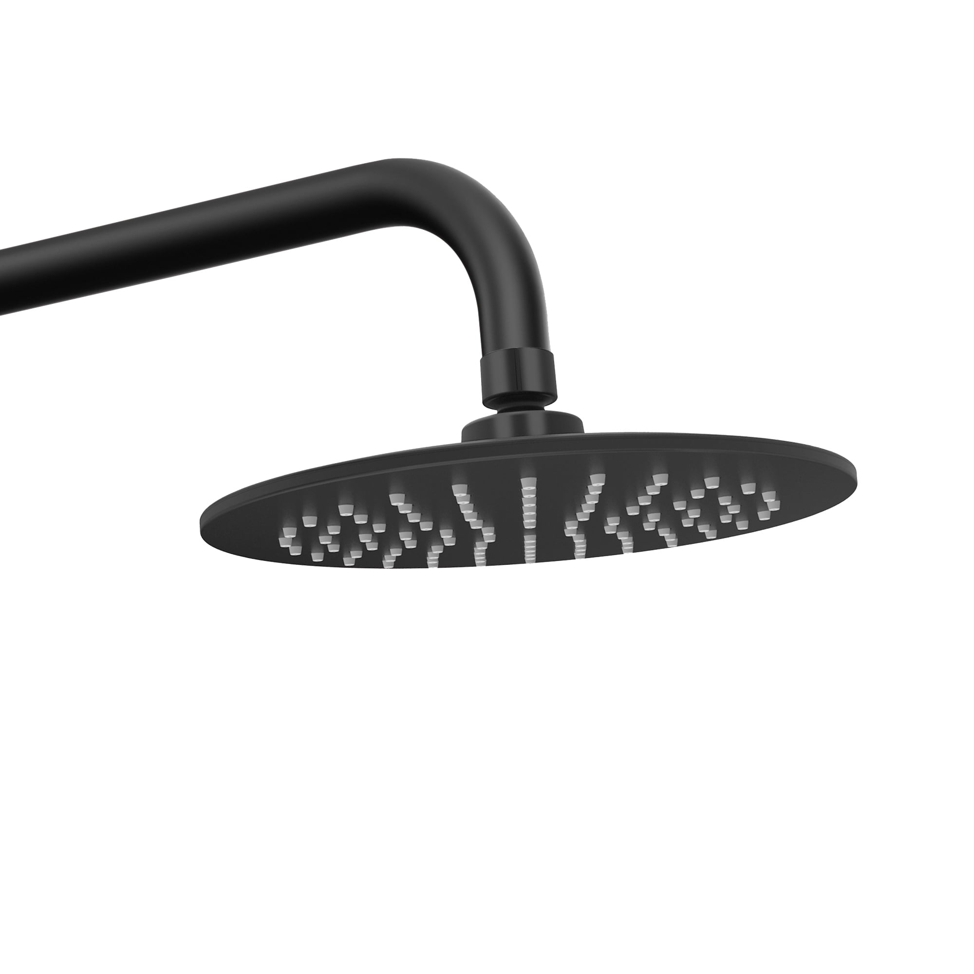 Aquarius 8-in Rain Showerhead Shower System with Pivoting Shower Arm and Magnetic Handshower Holder Matte Black 1.8 GPM