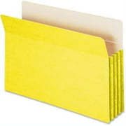 Smead Drop Front Panel Colored File Pockets Legal - 8 1/2" x 14" Sheet Size - 3 1/2" Expansion - Straight Tab Cut - Top Tab Location - Yellow - 4.08 oz - Recycled - 1 Each