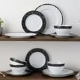 thumbnail image 2 of Noritake Black Rill 12-Piece Dinnerware Set, Service for 4, 2 of 7