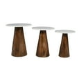 thumbnail image 4 of Nolan Marble Top Three Pack Solid Wood Accent Table Set, 4 of 6