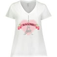 thumbnail image 3 of Inktastic Paris Oo-la-la with Eiffel Tower and Flowers in Pink Heart Women's Plus Size V-Neck T-Shirt, 3 of 5
