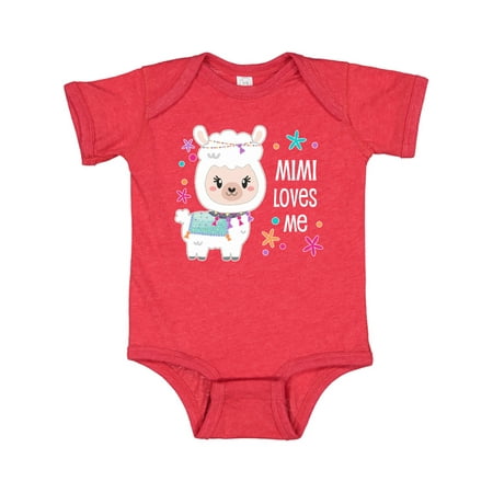 

Inktastic Mimi Loves Me- cute and happy llama Gift Baby Boy or Baby Girl Bodysuit