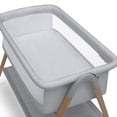 thumbnail image 5 of Delta Children Haven Beechwood by the Bed Bassinet with Breathable Mesh and  Natural Beechwood Legs, Grey Stripe, 5 of 8