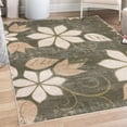 thumbnail image 1 of Floral Decorative Rug, Delicate Flowers with Swirling Ivy Branches Leaves Tulips Vintage Style of Art, Quality Carpet for Bedroom Dorm and Living Room, 6 Sizes, Slate Brown, by Ambesonne, 1 of 4