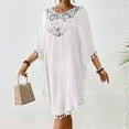 thumbnail image 2 of Cathalem Swimsuit Coverup for Women, V-Neck Swimsuit Coverup for Poolside, Seaside and Party (White,One Size), 2 of 9
