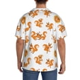 thumbnail image 3 of Lsque Squirrel Playing print Men's Cuban Collar Short Sleeve Shirt Summer Beachwear Casual Button Down Fashionable Vacation Leisure Shirt-XX-Large, 3 of 7