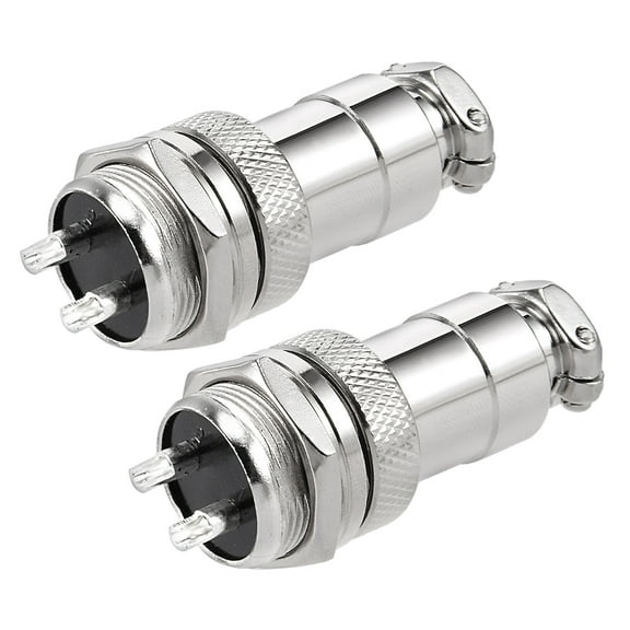 2pcs Aviation Connector 16mm 2P 7A 125V GX16-2 Waterproof Male Wire Panel Power