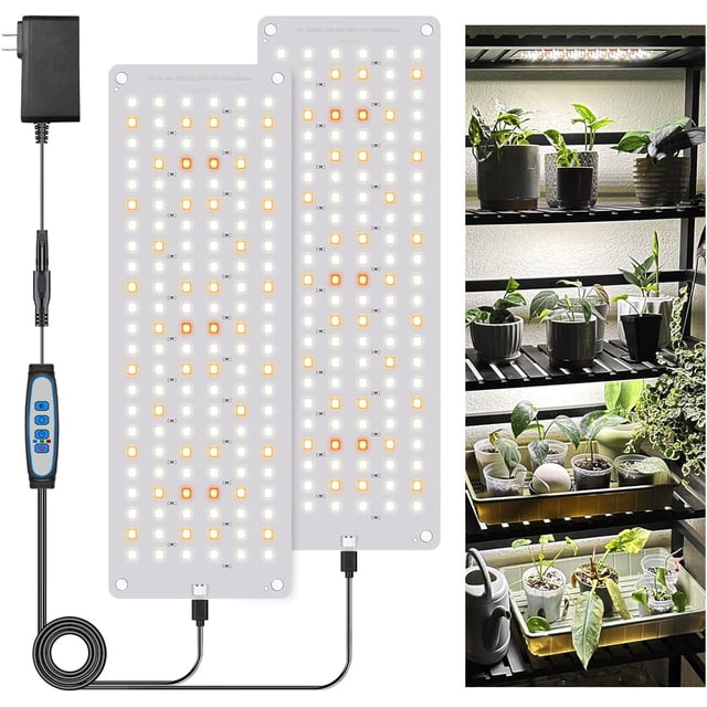 Grow Light K Full Spectrum Plant Lights for Indoor Growing with Auto Timer H Dimmable Levels & Color Modes LEDs Grow Lamp Panel for Seed Starting Veg and Bloom(Pan