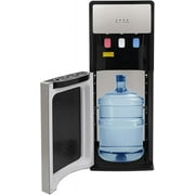 Bottom Loading Water Cooler Dispenser, Hot & Cold Water Cooler Dispenser, Holds 3 or 5 Gallon Bottle, with Storage Cabinet and Child Safety Lock for Home, Office Use (Silver Grey)