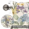thumbnail image 2 of Blue Hydrangea Window Valance for Kitchen, Watercolor Spring Yellow Floral Green Leaf Linen Texture Rod Pocket Short Curtain for Small Windows, Light Filtering Decorative Valance, 54 x 18 Inch, 2 of 9