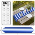 thumbnail image 3 of Blue Striped Table Runner Linen Burlap Table Runner 108 Inches Long Contemporary Abstract Horizontal Lines Dresser Scarves for Kitchen Island Coffee Dining Room Party Wedding Holiday Decor 13"x108", 3 of 8