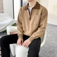 thumbnail image 5 of Suéteres beige con cremallera para hombre, ropa de hombre, suéteres de punto con cremallera para hombre, ropa de hombre, sudaderas de talla grande X, pide una holgada divertida, 5 of 5