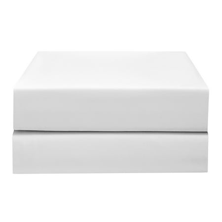 Pima Percale Collection - PHF Hotel Collection Fitted Sheet 200T Cotton Polyester Percale Deep Pocket Sheet 2 Sheets King Size White
