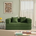 thumbnail image 3 of YINIX 62.9"  Sofa Couch with Two Pillows,  Comfy Modular Convertable Sofa Bed for Living Room and Small Spaces, Green, 3 of 9