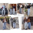 thumbnail image 5 of PRETTYGARDEN Women's Barrel Baggy Jeans High Waisted Pants Stretchy Wide Leg, Loose Boyfriend Denim, Cropped Ankle Length, Pockets, Trendy Casual, Y2K Outfits, Fall Fashion Clothes, 5 of 10