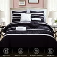 thumbnail image 3 of Mocassi Isabella 12-Pieces Black Pleated Ruched Comforter Bedding Sets, Queen, 3 of 6