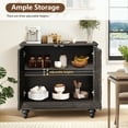 thumbnail image 5 of Wirrytor Antique Black Storage Cabinet with 2 Doors, Vintage Small Sideboard for Living Room, Home Office Furniture with Embossed Patterns and High Feet for Easy Cleaning, 5 of 8