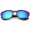 Shiny Black / Green Mirror, variant on sunglassLA - Modern Wide Temples Square Color Mirror Lens Horn Rimmed Sunglasses - 56mm