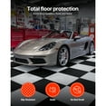 thumbnail image 2 of KFFKFF Interlocking Garage Floor Tiles, 8 Pack 20.2 x 20.2 x 0.2 in Modular PVC Flooring with Diamond Plate Design, Slip-Resistant Mats for Workshop, Warehouse, Tool Room, Black, 2 of 9