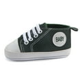 thumbnail image 4 of Baby Girls Boys Canvas Sneakers Soft Sole High-Top Ankle Infant First Walkers Crib Shoes, 4 of 6