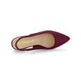 thumbnail image 4 of BLISSFUL STEP Valentine's Women's Block Heel Pumps Slingback Heels Burgundy 7, 4 of 8