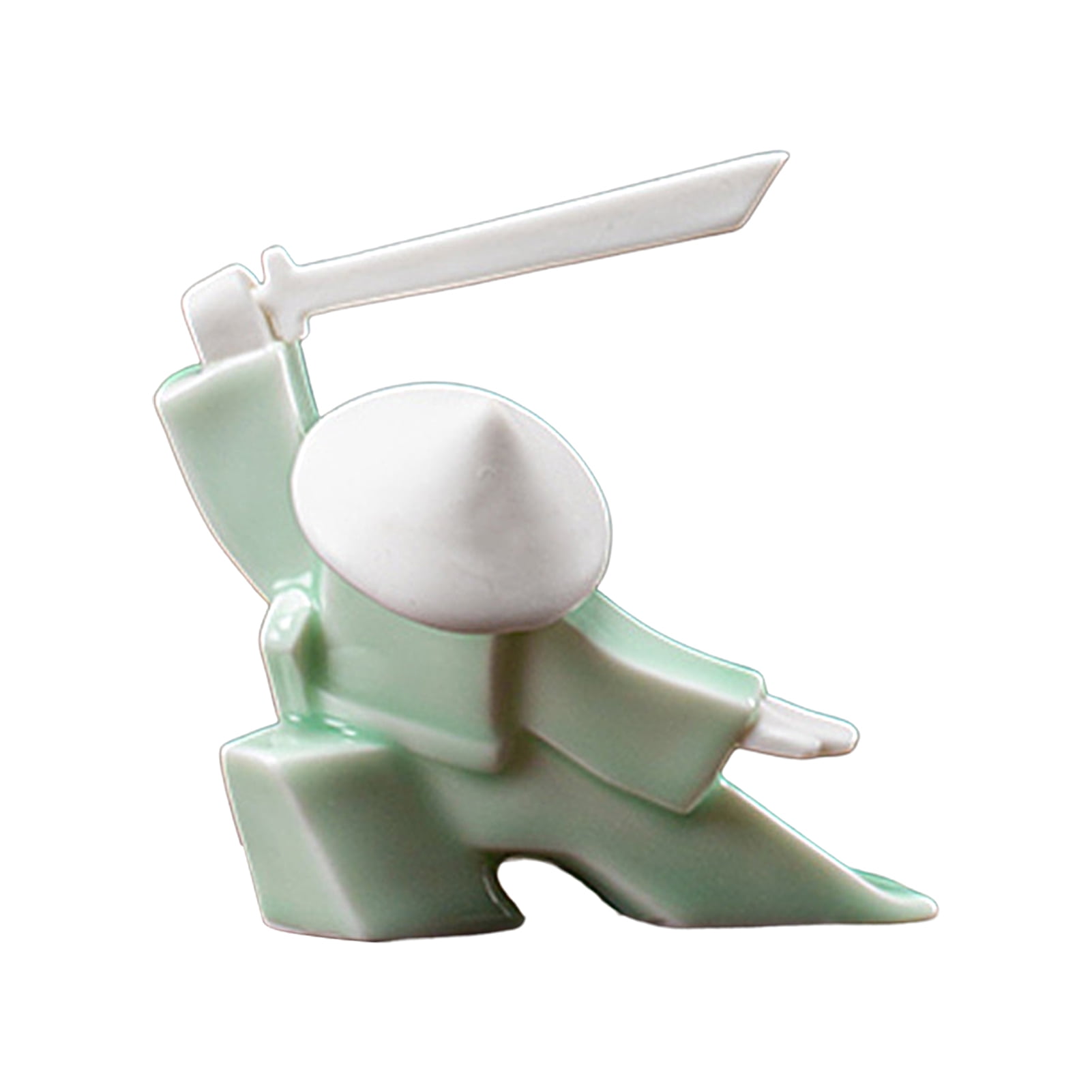 Deyuer Incense Stick Burner Unique Delicate White Porcelain Chinese Ceramic Samurai Censer Holder Home Decor for Home,A Green