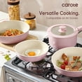 thumbnail image 2 of Carote Nonstick Cookware Sets, 6 Pcs Granite Non Stick Pots and Pans with Removable Handle(Pink), 2 of 8