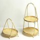 thumbnail image 2 of Bamboo Weaving Straw Baskets Tier Rack Wicker Fruit Bread Food Storage Kitchen Decorate Round Plate Banmo, 2 of 5