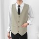 thumbnail image 1 of pstuiky Camisetas sin mangas para hombre, Traje de bolsillo de color liso con solapa y sin mangas para hombre Camisas para hombres l, 1 of 7