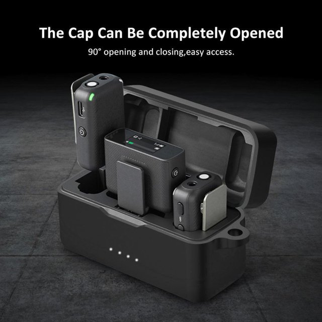 Compartimento de carga de micrófono inalámbrico para DJI Action 2/OM 5 (negro)
