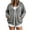 Gray-12, variant on Nugftut Hoodies for Women Plus Size Full Zip-Up Jacket Oversized Lightweight Sweatshirts Baggy Workout Hoodies with Pockets