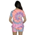 thumbnail image 3 of Just Love Tie Dye Shorts Set for Women 6859-10106-1X (Tie Dye Colorful Swirl Short Sleeve, X-Large), 3 of 3