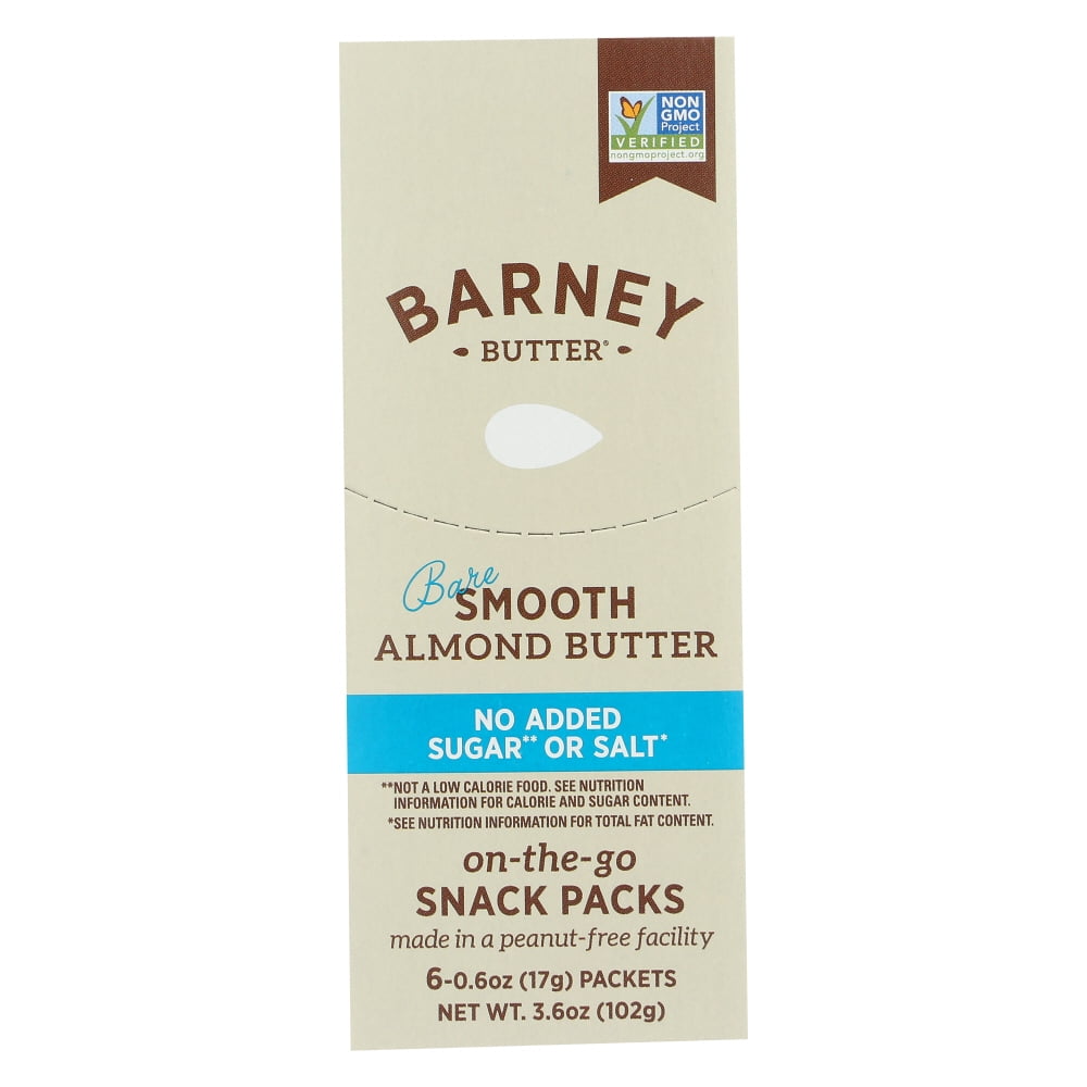 Barney Butter Almond Butter Bare Smooth On The Go Snack Packs 6 Packets