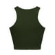 thumbnail image 4 of Camiseta sin mangas lisa para mujer - Blusa corta, cuello redondo - Poliéster, tallas S-XXL, 4 of 5