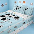 thumbnail image 2 of Manfei Boys Girls Letter F Zipper Full Size Comforter Sets with Fitted Sheet and 2 Pillowcases, Cartoon Sports Zipper Bedding Set, Light Blue Black F, 2 of 7