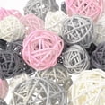 thumbnail image 3 of 36 Pcs Wicker Rattan Balls Decorative Balls for Vase Centerpiece Bowls Orbs Filler for Home Decor,4 Sizes(White, Pink, Light Grey, Dark Grey), 3 of 7