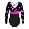 thumbnail image 4 of Sholeno Kids Girls Long Sleeve Gymnastics Leotards Ballet Dancewear One-piece Short Unitard Bodysuit Night Pegasus 14, 4 of 6