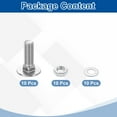 thumbnail image 3 of 10 Set Carriage Bolts and Nuts Kit, M8-1.25x25 Stainless Steel 304 Round Head Square Neck Carriage Bolts Screws and Hex Nuts and Flat Washers - Silver, 3 of 6