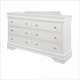 thumbnail image 4 of Dressers | Contemporary White Shaker Dresser with Crystal Hardware & Textured Drawers | Solid Wood+MDF | White, 4 of 5