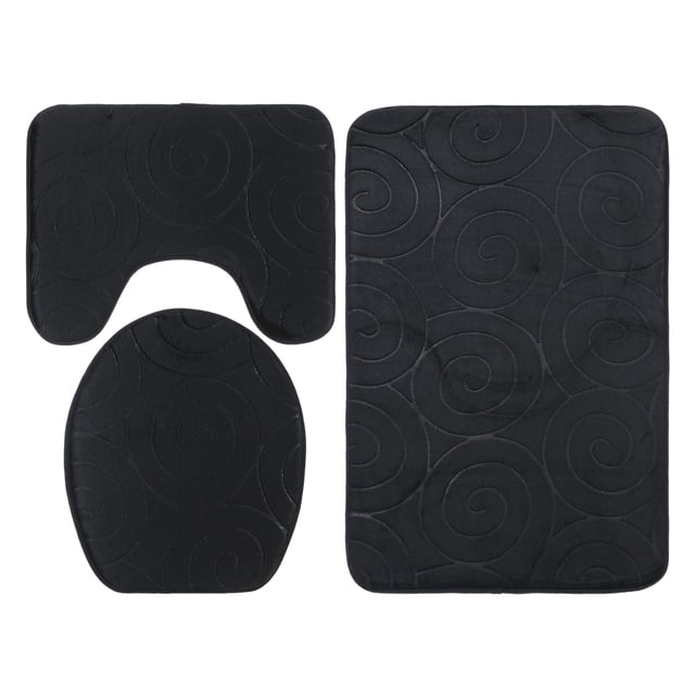 Juego de alfombrillas de baño, alfombrillas de baño absorbentes de 3 piezas, juego de alfombrillas de baño para inodoro, durabilidad probada en el tiempo Jadeshay A