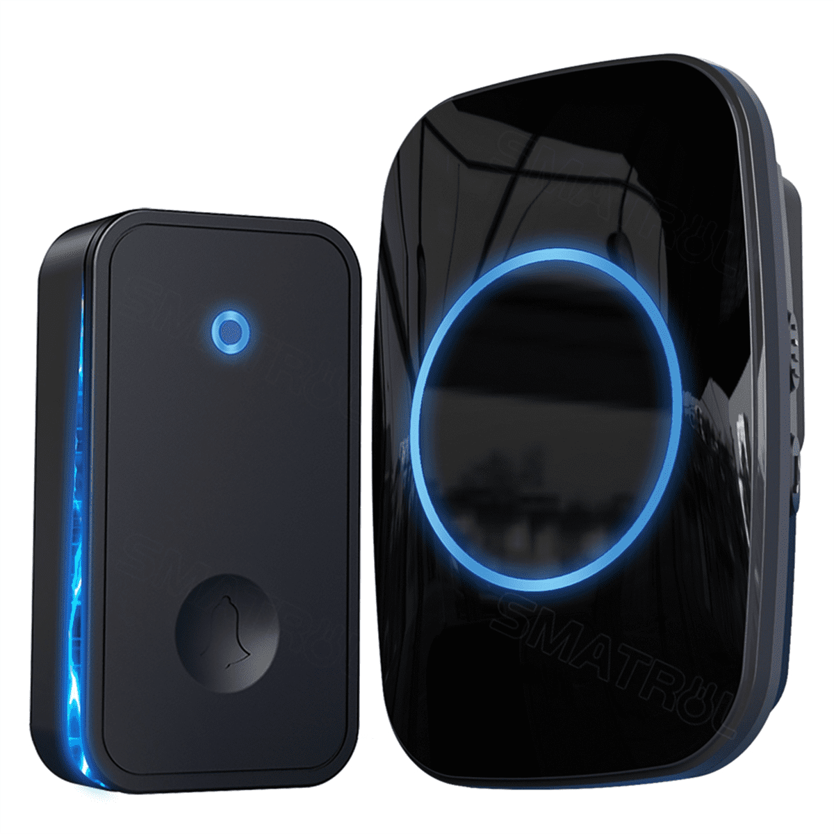 Self Powered Wireless DoorBell No Battery Waterproof Door Bell for Kids Elderly Caller 1 Button 2 Receiver US PLUG
